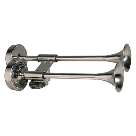 Schmitt & Ongaro Marine Ongaro Deluxe All-Stainless Shorty Dual Trumpet Horn - 12V 10012